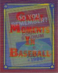 1988 Score - Magic Motion: Great Moments in Baseball #7 Bob Horner: 07/06/1986 Front