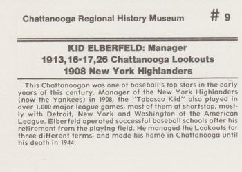 1989 Chattanooga Lookouts Legends II #9 Kid Elberfeld Back