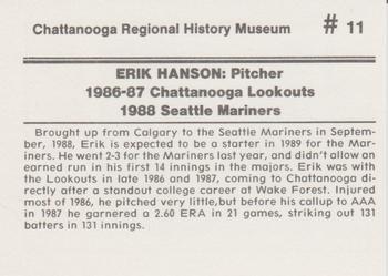 1989 Chattanooga Lookouts Legends II #11 Erik Hanson Back