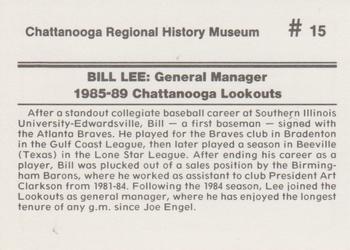 1989 Chattanooga Lookouts Legends II #15 Bill Lee Back