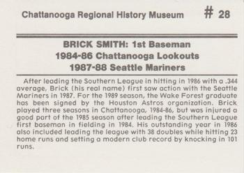 1989 Chattanooga Lookouts Legends II #28 Brick Smith Back