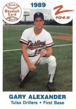 1989 Tulsa Drillers #1 Gary Alexander Front