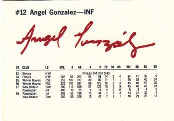 1989 Dunkin' Donuts Pawtucket Red Sox #NNO Angel Gonzalez Back
