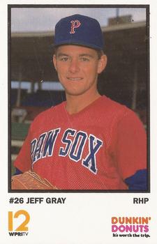 1990 Dunkin' Donuts Pawtucket Red Sox #8 Jeff Gray Front