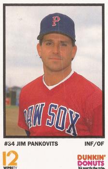 1990 Dunkin' Donuts Pawtucket Red Sox #18 Jim Pankovits Front