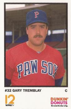 1990 Dunkin' Donuts Pawtucket Red Sox #27 Gary Tremblay Front