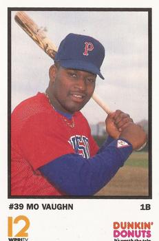 1990 Dunkin' Donuts Pawtucket Red Sox #28 Mo Vaughn Front