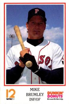 1992 Dunkin' Donuts Pawtucket Red Sox #NNO Mike Brumley Front