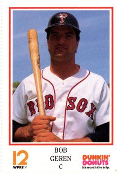 1992 Dunkin' Donuts Pawtucket Red Sox #NNO Bob Geren Front