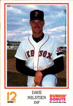 1992 Dunkin' Donuts Pawtucket Red Sox #NNO Dave Milstien Front