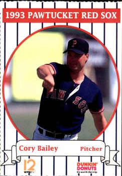1993 Dunkin' Donuts Pawtucket Red Sox #NNO Cory Bailey Front