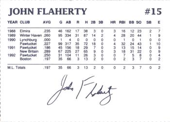 1993 Dunkin' Donuts Pawtucket Red Sox #NNO John Flaherty Back