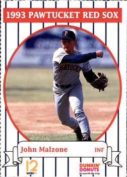 1993 Dunkin' Donuts Pawtucket Red Sox #NNO John Malzone Front