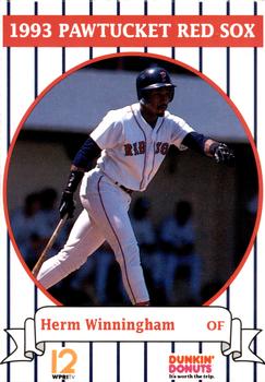 1993 Dunkin' Donuts Pawtucket Red Sox #NNO Herm Winningham Front