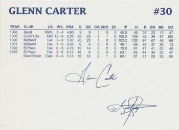 1994 Dunkin' Donuts Pawtucket Red Sox #NNO Glenn Carter Back