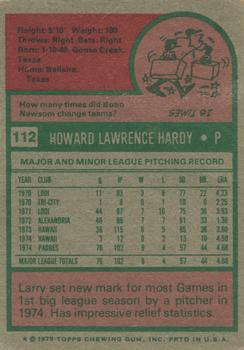 1975 Topps #112 Larry Hardy Back