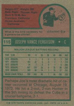 1975 Topps #115 Joe Ferguson Back