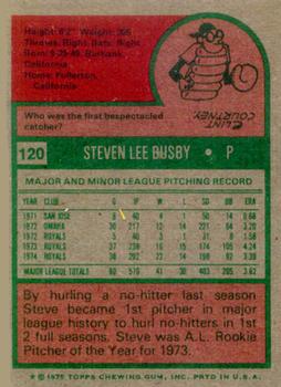 1975 Topps #120 Steve Busby Back