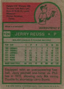 1975 Topps #124 Jerry Reuss Back