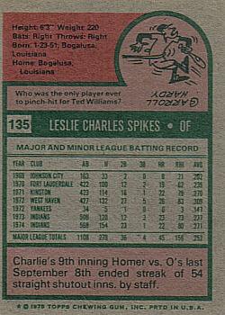 1975 Topps #135 Charlie Spikes Back