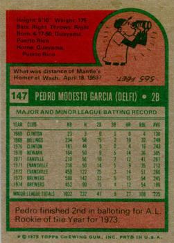 1975 Topps #147 Pedro Garcia Back