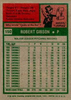 1975 Topps #150 Bob Gibson Back
