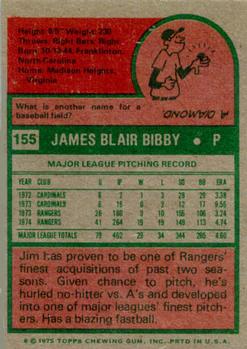 1975 Topps #155 Jim Bibby Back