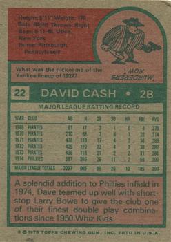 1975 Topps #22 Dave Cash Back