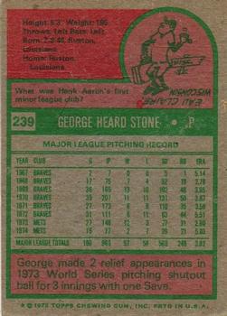 1975 Topps #239 George Stone Back