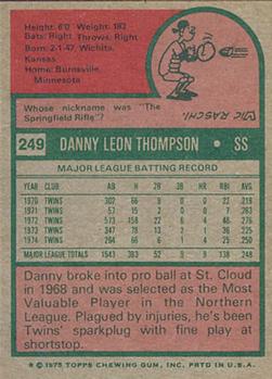 1975 Topps #249 Danny Thompson Back