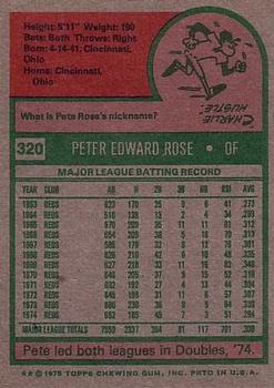 1975 Topps #320 Pete Rose Back
