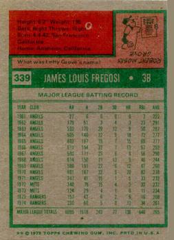 1975 Topps #339 Jim Fregosi Back