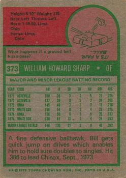 1975 Topps #373 Bill Sharp Back