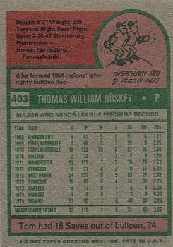 1975 Topps #403 Tom Buskey Back