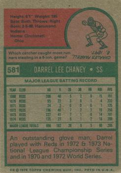 1975 Topps #581 Darrel Chaney Back