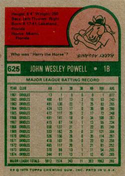 1975 Topps #625 Boog Powell Back
