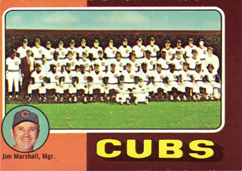 1975 Topps #638 Chicago Cubs / Jim Marshall Front