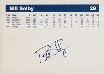 1996 Dunkin' Donuts Pawtucket Red Sox #27 Bill Selby Back