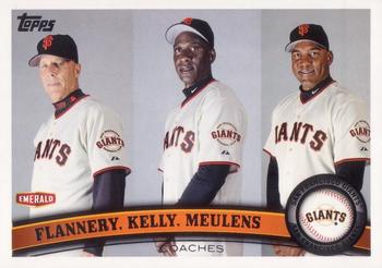2011 Topps Emerald Nuts San Francisco Giants #SFG32 Tim Flannery/Roberto Kelly/Hensley Meulens Front