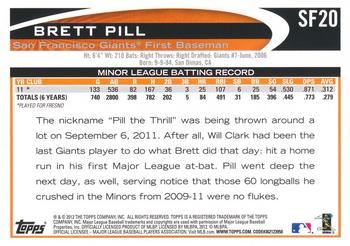 2012 Topps Emerald Nuts San Francisco Giants #SF20 Brett Pill Back