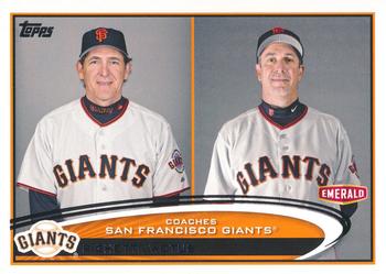 2012 Topps Emerald Nuts San Francisco Giants #SF30 Dave Righetti/Ron Wotus Front
