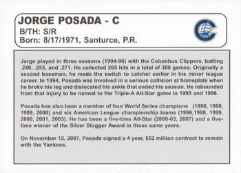 2008 Salute to Columbus Eras #NNO Jorge Posada Back
