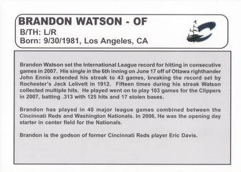 2008 Salute to Columbus Eras #NNO Brandon Watson Back