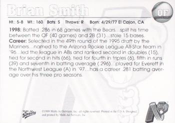 1999 Multi-Ad Newark Bears #19 Brian Smith Back