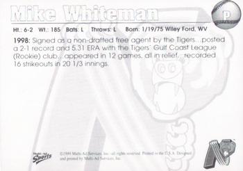 1999 Multi-Ad Newark Bears #23 Mike Whiteman Back
