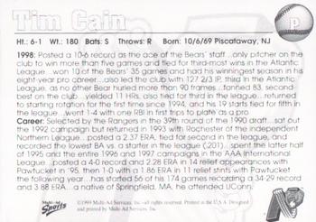 1999 Multi-Ad Newark Bears #3 Tim Cain Back