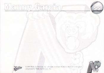 1999 Multi-Ad Newark Bears #5 Manny Garcia Back