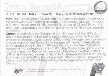1999 Multi-Ad Newark Bears #6 Ryan Gorecki Back