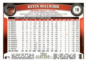 2011 Topps - Red Border #18 Kevin Millwood Back