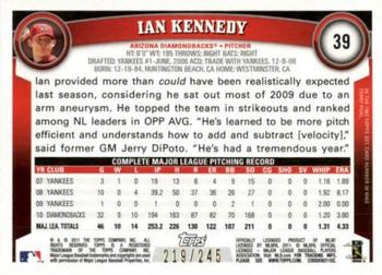 2011 Topps - Red Border #39 Ian Kennedy Back